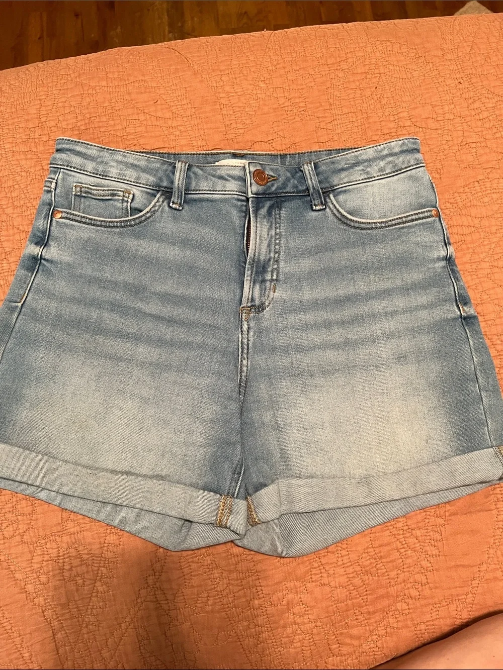 LC Lauren Conrad Light Blue Rolled Hem Denim Shorts